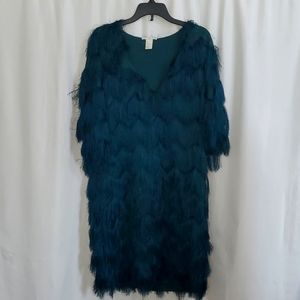 H&M Women's Green Tassle Fringe Small Dress